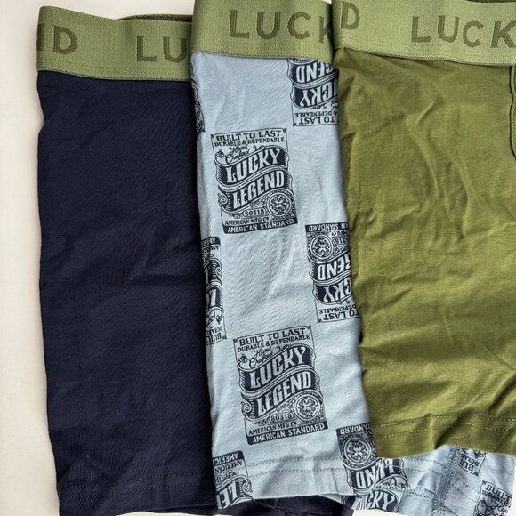 NEW Lucky Brand Sz Med 6'' Inseam 3-Pack Stretch Boxer Briefs Fly Pouch Tagless - Picture 5 of 14